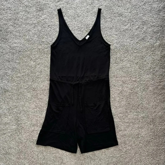 & Other Stories Sleeveless Drawstring Romper Black Women's US 4 - Picture 2 of 7